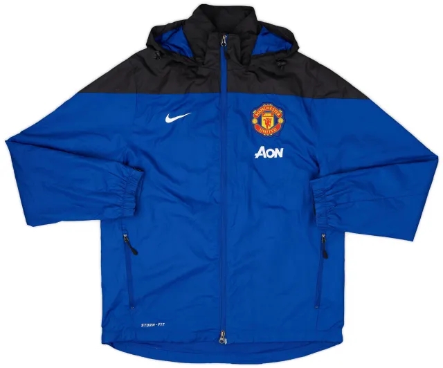 2013-14 Manchester United Nike Hooded Rain Jacket - 9/10 - (M)