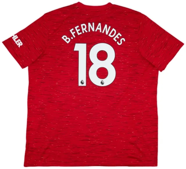 adidas 2020-21 Manchester United Home Shirt B.Fernandes #18 - 8/10 - (3XL)
