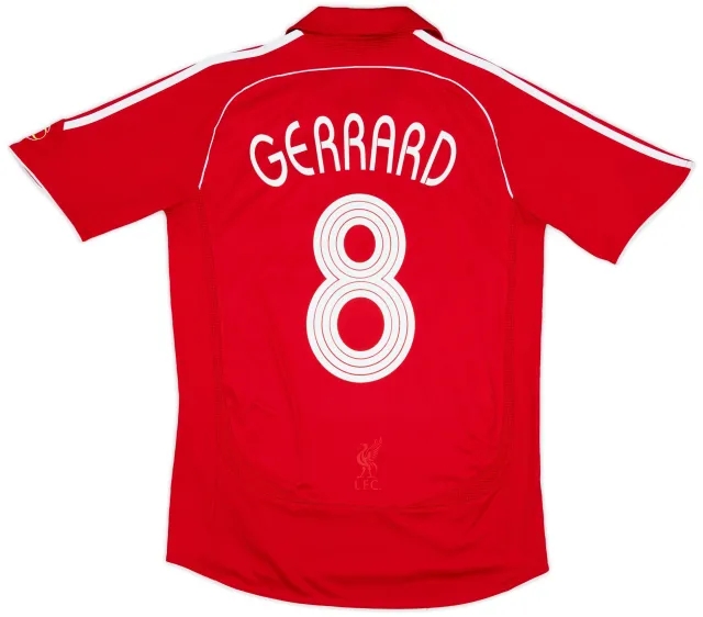 adidas 2006-08 Liverpool Home Shirt Gerrard #8 - 7/10 - (S)