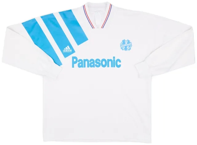 adidas 1991-92 Olympique Marseille Home L/S Shirt - 8/10 - (L)