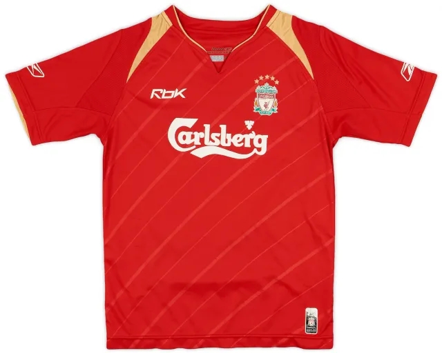 Reebok 2005-06 Liverpool CL Home Shirt - 7/10 - (M.Boys)