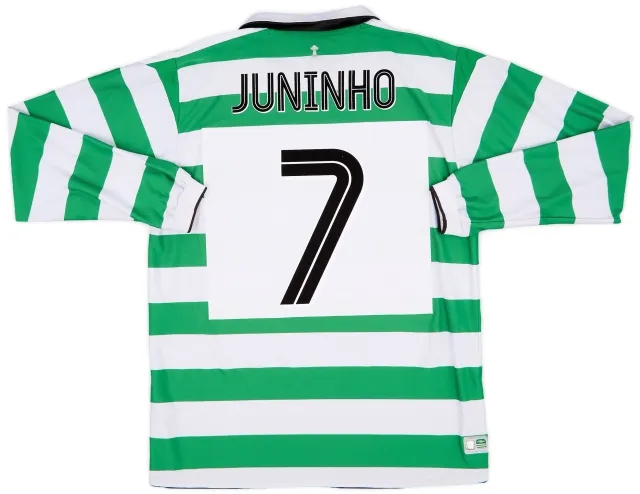 Umbro 2004-05 Celtic Home L/S Shirt Juninho #7 - 7/10 - (L)