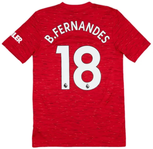 adidas 2020-21 Manchester United Home Shirt B.Fernandes #18 - 9/10 - (S)