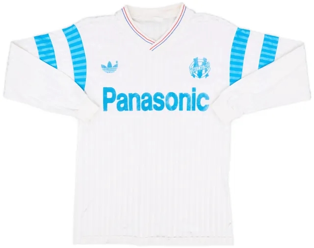 adidas 1990-91 Olympique Marseille Home L/S Shirt - 8/10 - (M)