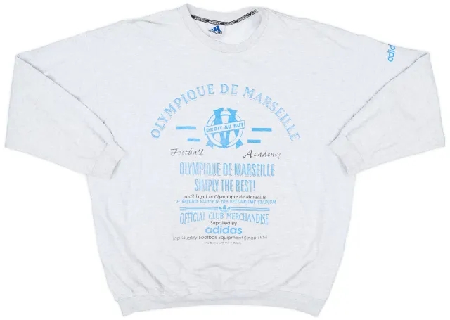 1998-99 Olympique Marseille adidas Graphic Sweat Top - 7/10 - (XL)