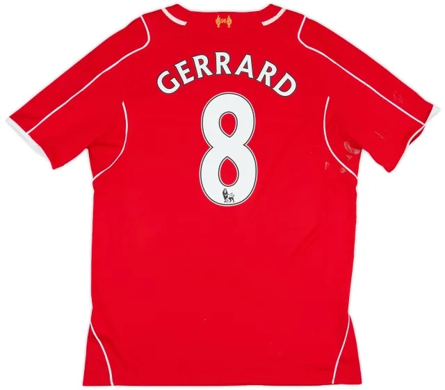 2014-15 Liverpool Home Shirt Gerrard #8 - 5/10 - (L)
