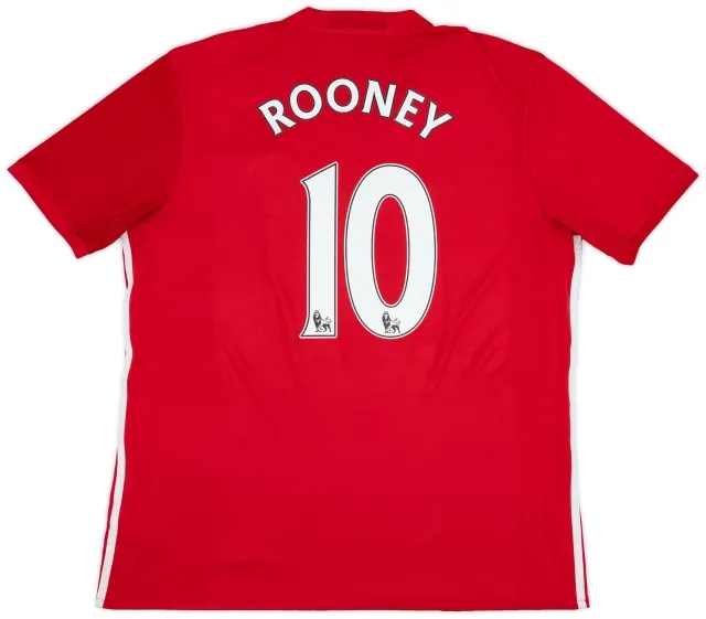 adidas 2016-17 Manchester United Home Shirt Rooney #10 - 5/10 - (XL)