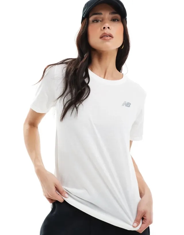 New Balance Sport Essentials Heathertech T-Shirt In White