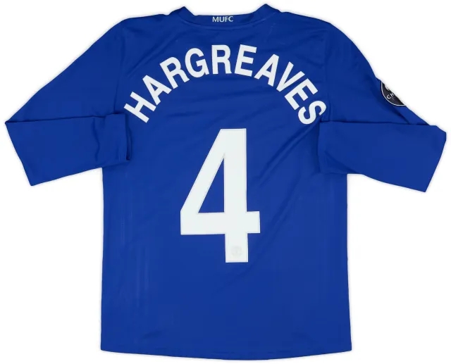 Nike 2008-09 Manchester United Third L/S Shirt Hargreaves #4 - 8/10 - (XL.Boys)
