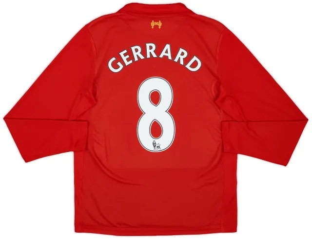 2012-13 Liverpool Home L/S Shirt Gerrard #8 - 7/10 - (S)