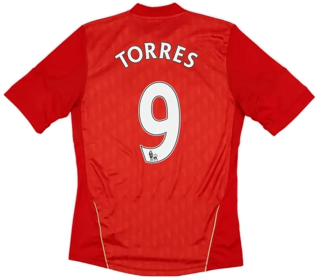 adidas 2010-12 Liverpool Home Shirt Torres #9 - 7/10 - (S)
