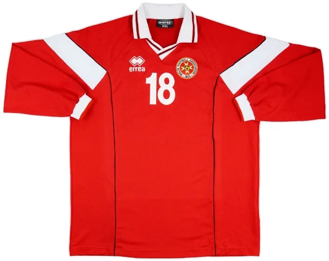 Errea 2002-03 Malta Match Issue Home L/S Shirt #18