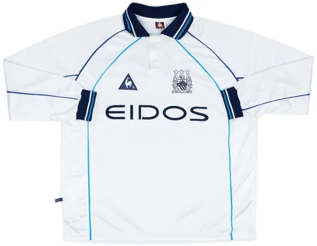 LeCoqSportif 1999-00 Manchester City Match Issue Away L/S Shirt #13