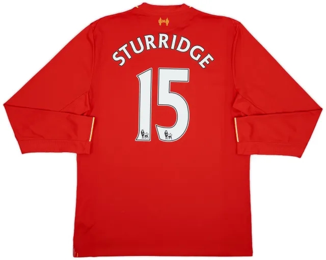 NewBalance 2015-16 Liverpool Home L/S Shirt Sturridge #15 - 8/10 - (L)