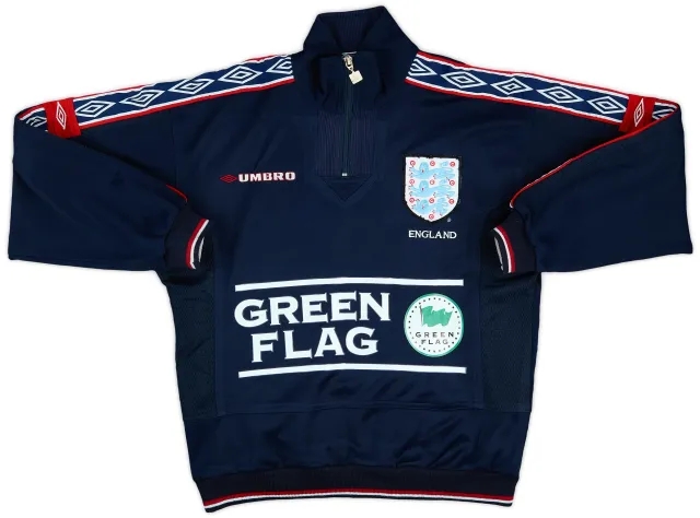 1996-98 England Umbro 1/4 Zip Drill Top - 9/10 - (XL.Boys)