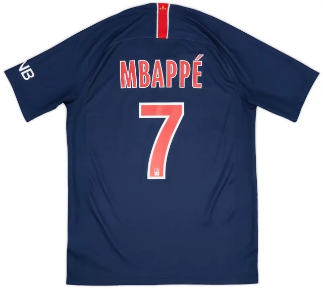 Nike 2018-19 Paris Saint-Germain Home Shirt Mbappe #7 - 9/10 - (M)