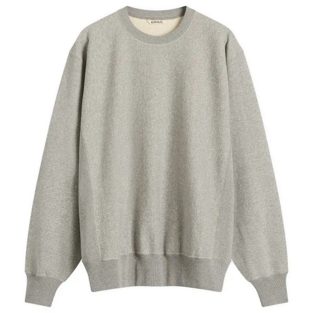 Auralee Men's Soft Jersey Sweatshirt Top Grey
