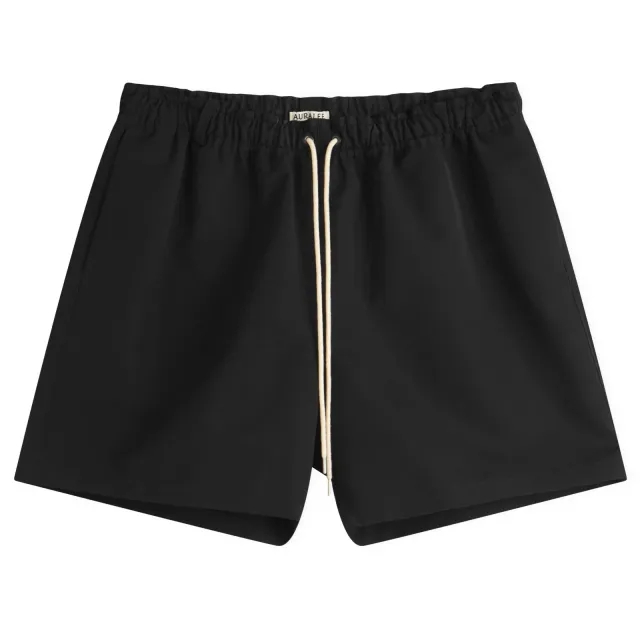Auralee Men's Wool Max Canvas Shorts Black