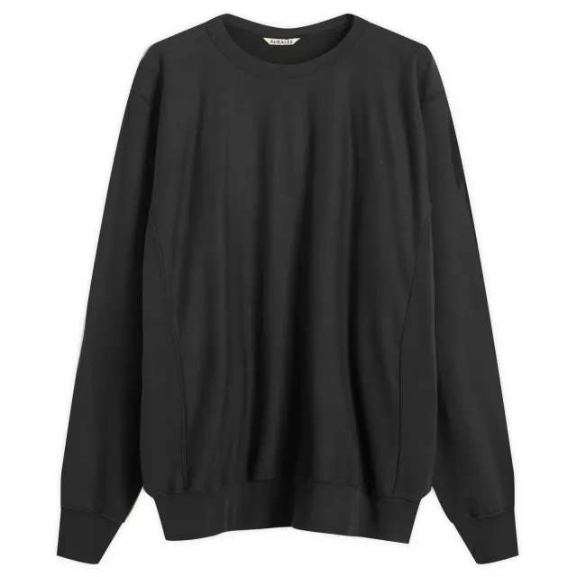 Auralee Men's Elastic High Gauge Sweatshirt Ink Black