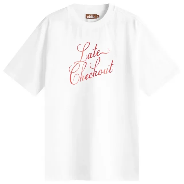 Late Checkout Men's Script T-Shirt White