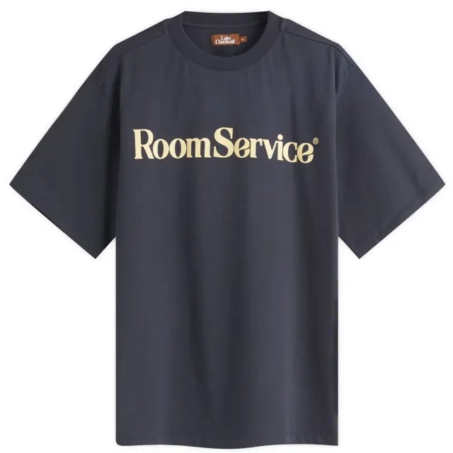 Late Checkout Men's Room Service T-Shirt Navy