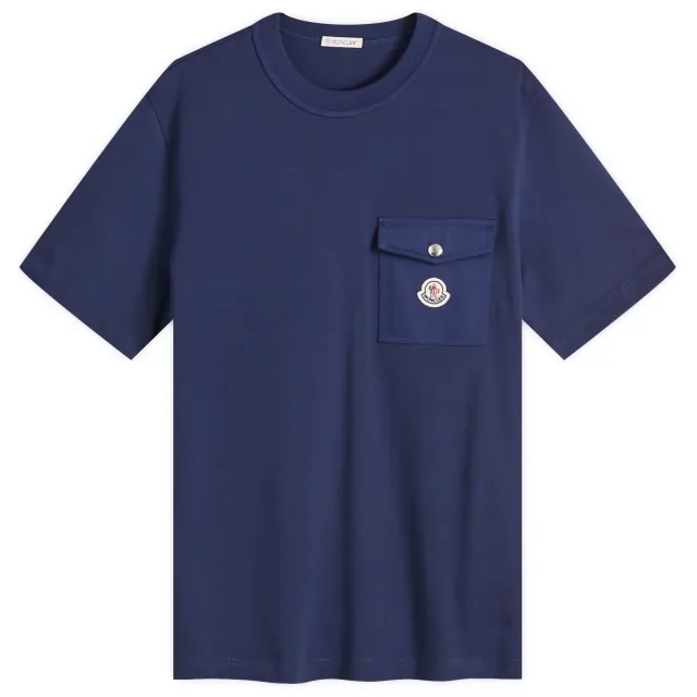 Moncler Men's Heavy Cotton Pocket T-Shirt Navy