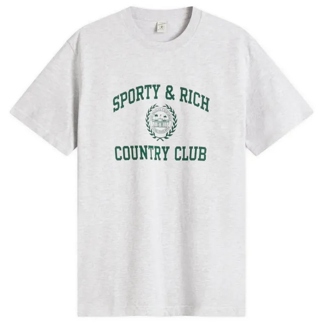Sporty & Rich Women's Vasity Crest T-Shirt Heather Grey