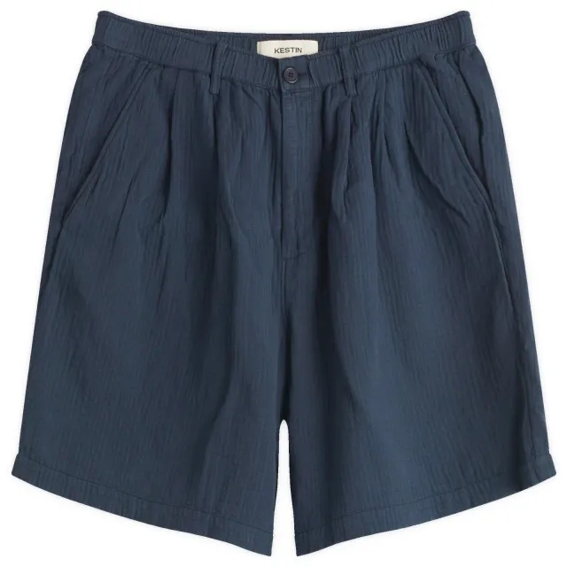 Kestin Men's Mhor Textured Shorts Washed Navy