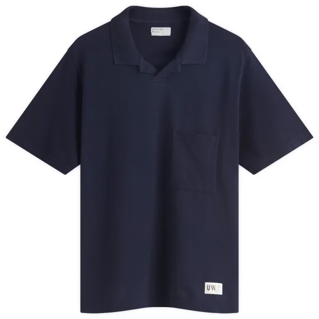 Universal Works Men's Pique Vacation Polo Bright Navy
