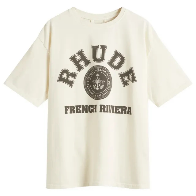 Rhude Men's French Riviera T-Shirt Vintage White