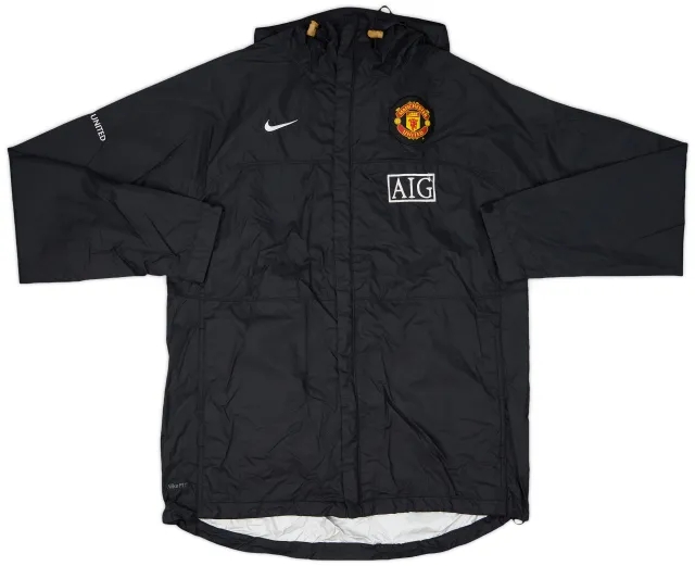 2007-08 Manchester United Nike Hooded Rain Jacket - 8/10 - (L)
