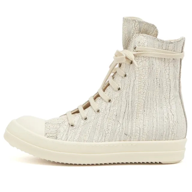 Rick Owens DRKSHDW Women's Denim Leather Sneakers Milk