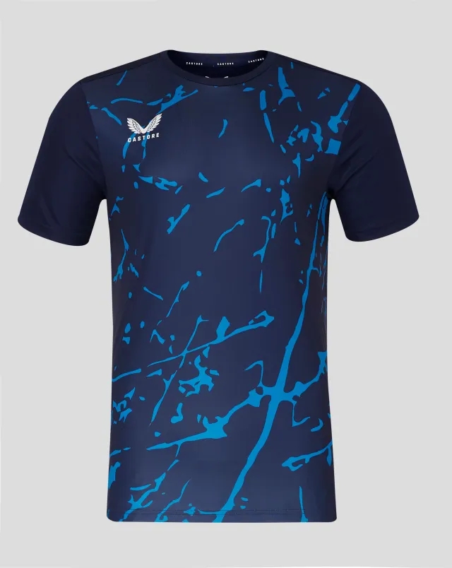 Castore Short Sleeve Marble Printed T-shirt - Peacoat