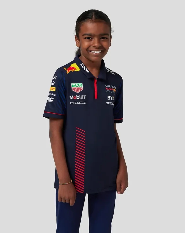 Castore Junior Oracle Red Bull Racing Short Sleeve Polo Shirt - Night Sky