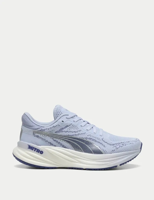 PUMA Women's Magnify NITRO 2 Road Running Shoes - Cool Weather/Blue Crystal -  Size: UK 8