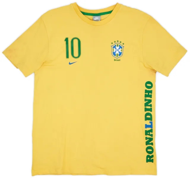 2008-09 Brazil 'Ronaldinho' Nike Cotton Tee #10 - 6/10 - (L)