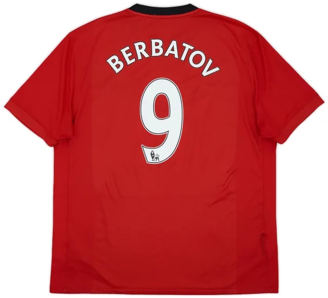 Nike 2009-10 Manchester United Home Shirt Berbatov #9 - 9/10 - (XL)
