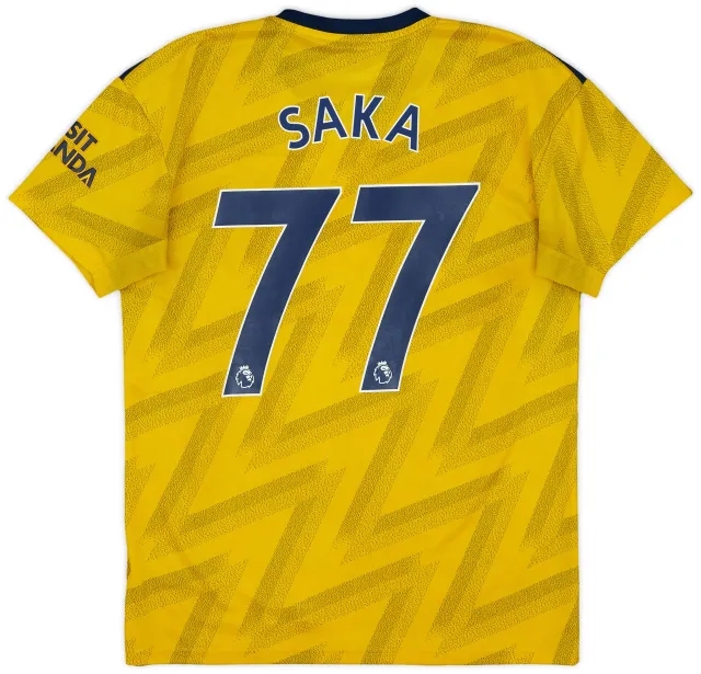 adidas 2019-20 Arsenal Away Shirt Saka #77 - 6/10 - (M)