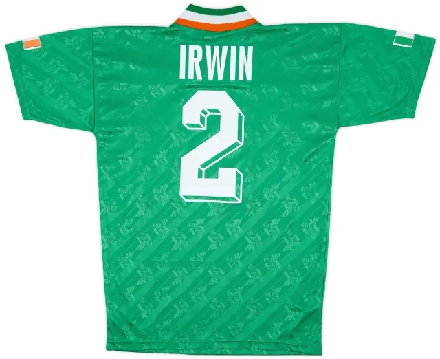 adidas 1994 Ireland Home Shirt Irwin #2 - 9/10 - (S)