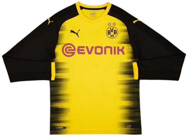Puma 2017-18 Borussia Dortmund European Home L/S Shirt - 8/10 - (M)