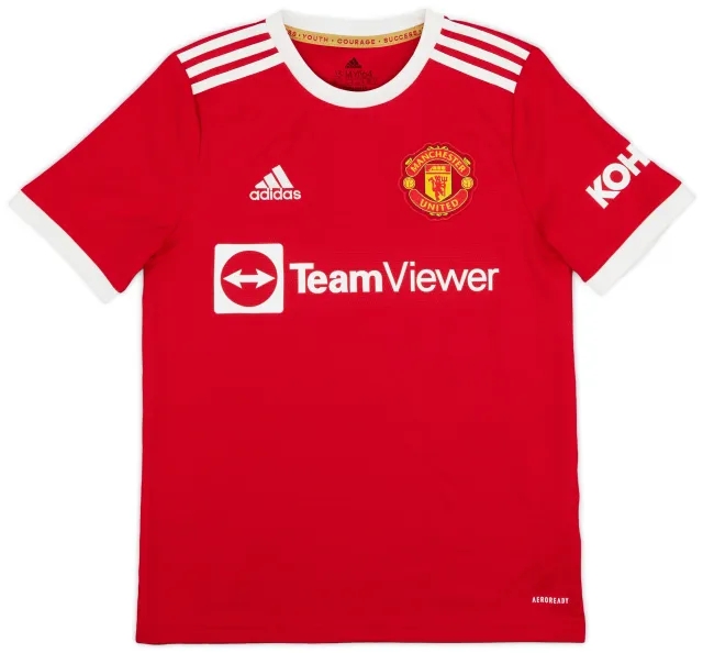 adidas 2021-22 Manchester United Home Shirt - 8/10 - (L.Boys)