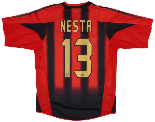 adidas 2004-05 AC Milan Home Shirt Nesta #13 - 10/10 - (S)