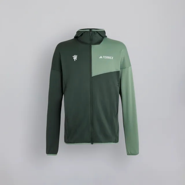 Manchester United x adidas Terrex Xperior Light Fleece Hooded Jacket Green