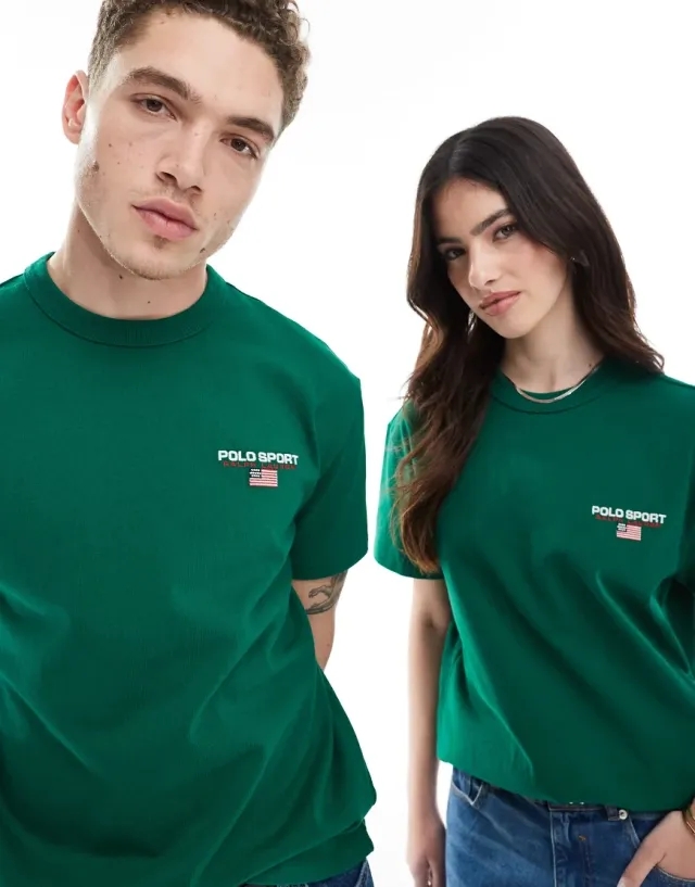 Polo Ralph Lauren Sport Capsule Unisex Small Chest Logo Heavyweight T-Shirt In Mid Green