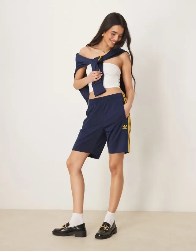 Adidas Originals Firebird Shorts In Navy