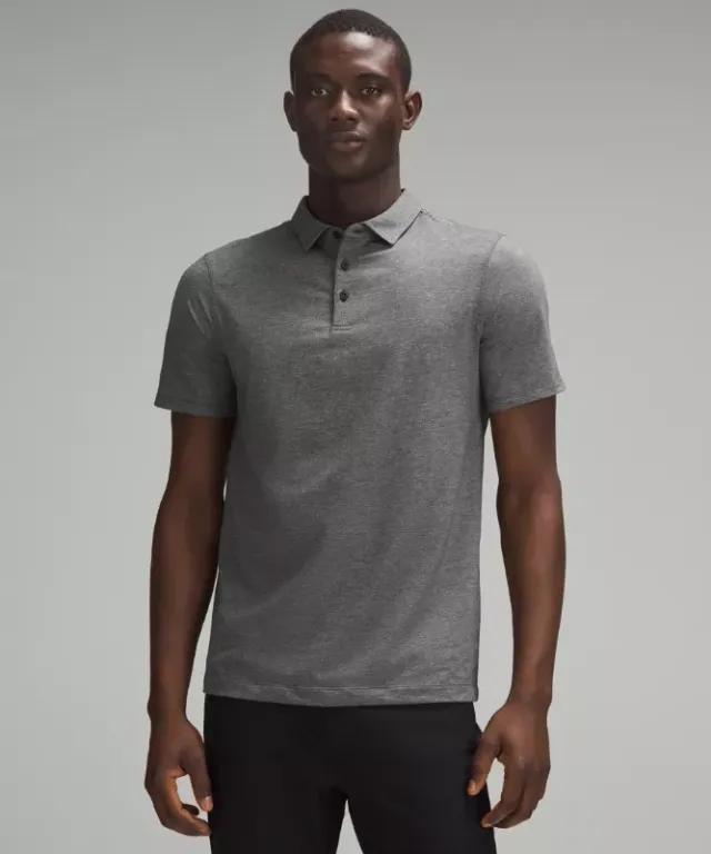 lululemon IE lululemon – Men's Evolution Short-Sleeve Polo Shirt – Color Black/Grey – Size XL