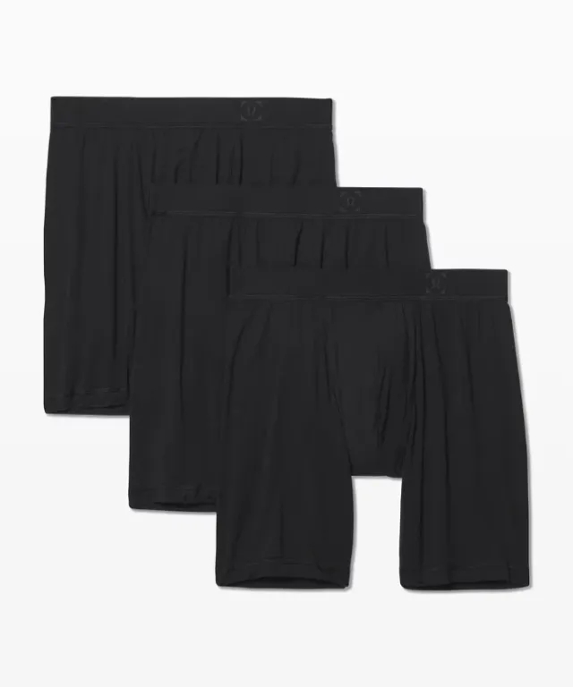 lululemon IE lululemon – Men's Always In Motion Long Boxer Briefs 3 Pack – 7 – Color Black – Size XS