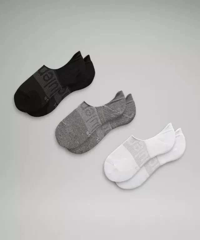 lululemon IE lululemon – Women's Power Stride No-Show Socks with Active Grip 3 Pack – Color White/Grey/Black – Size S