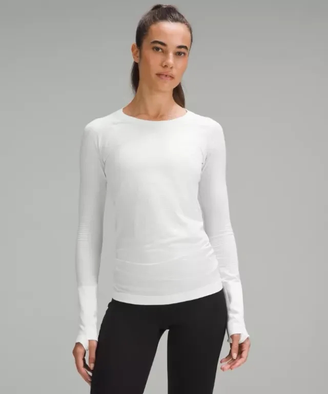 lululemon IE lululemon – Women's Swiftly Tech Long-Sleeve Shirt 2.0 Hip Length – Color White – Size 20
