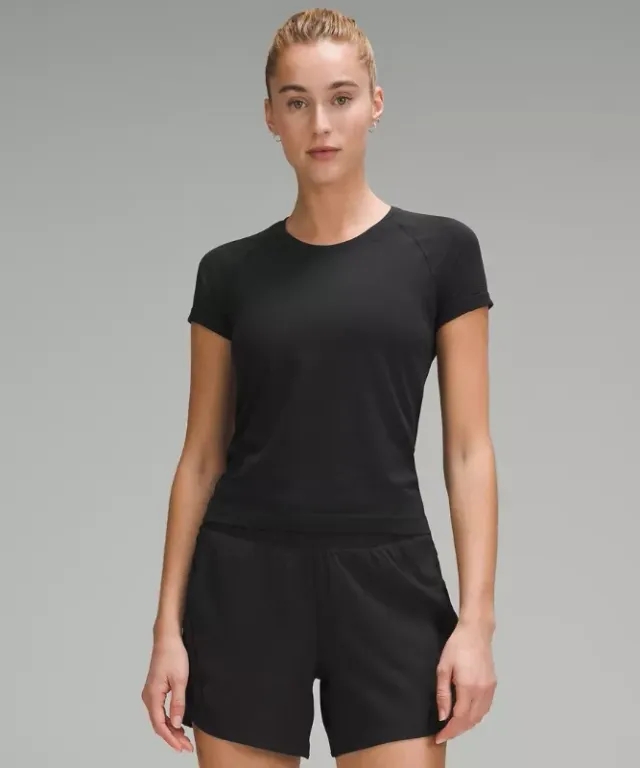 lululemon IE lululemon – Women's Swiftly Tech Short-Sleeve Shirt 2.0 Waist Length – Color Black – Size 8